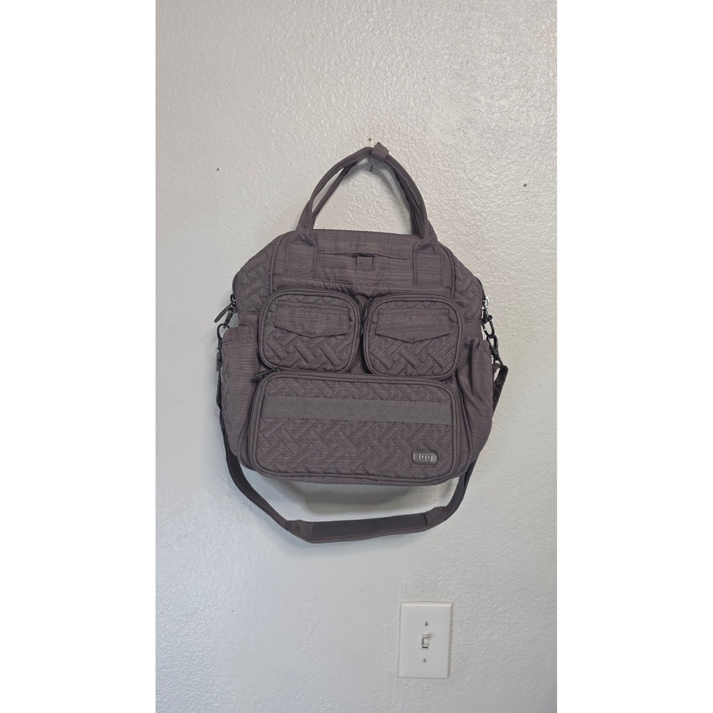 Lug Quilted Crossbody Bag Women Medium Purple Excellent